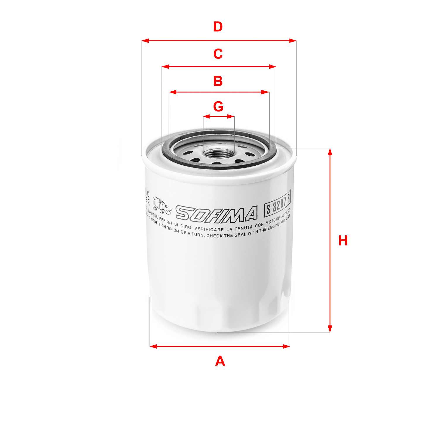 Oliefilter Sofima S 3297 R
