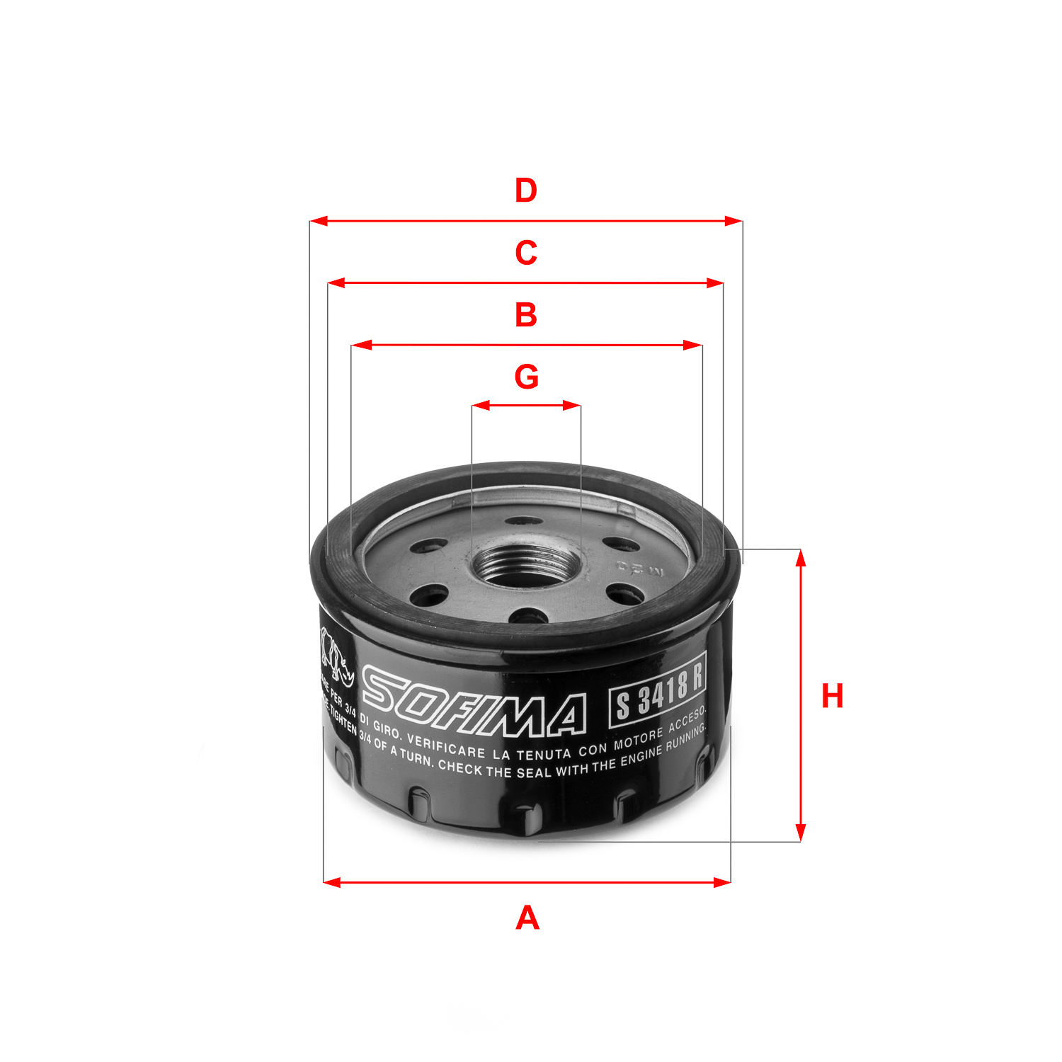 Oliefilter Sofima S 3418 R