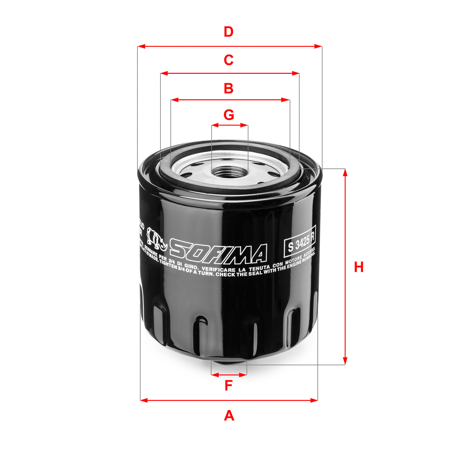 Oliefilter Sofima S 3425 R