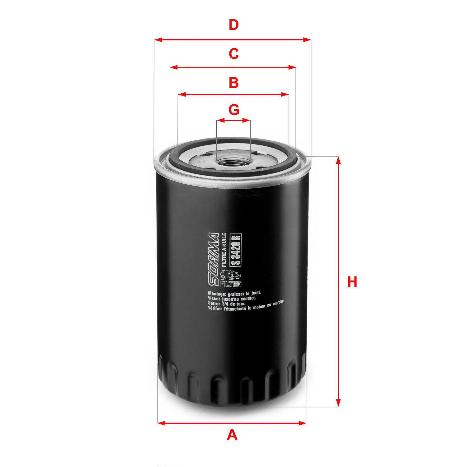 Oliefilter Sofima S 3429 R