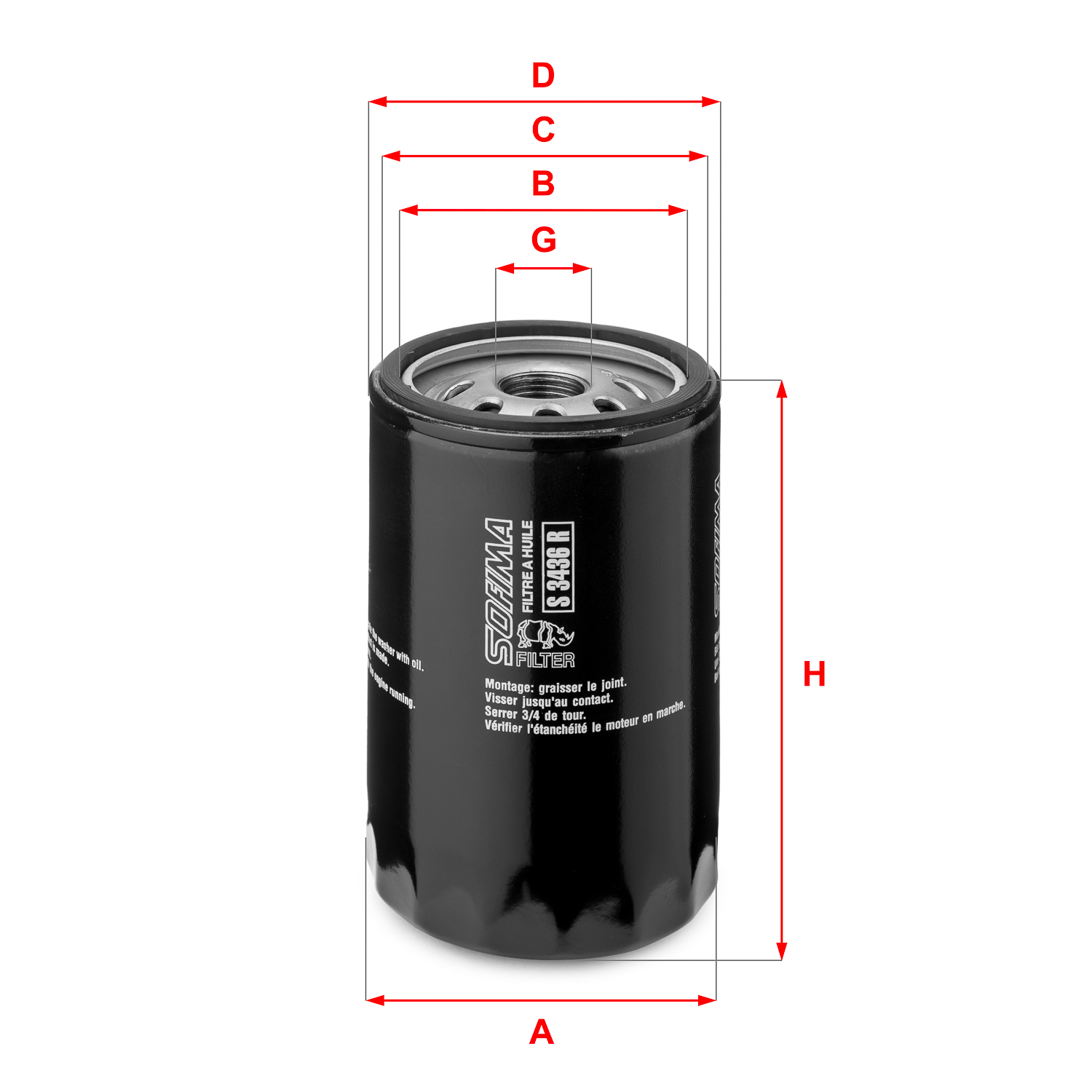 Oliefilter Sofima S 3436 R