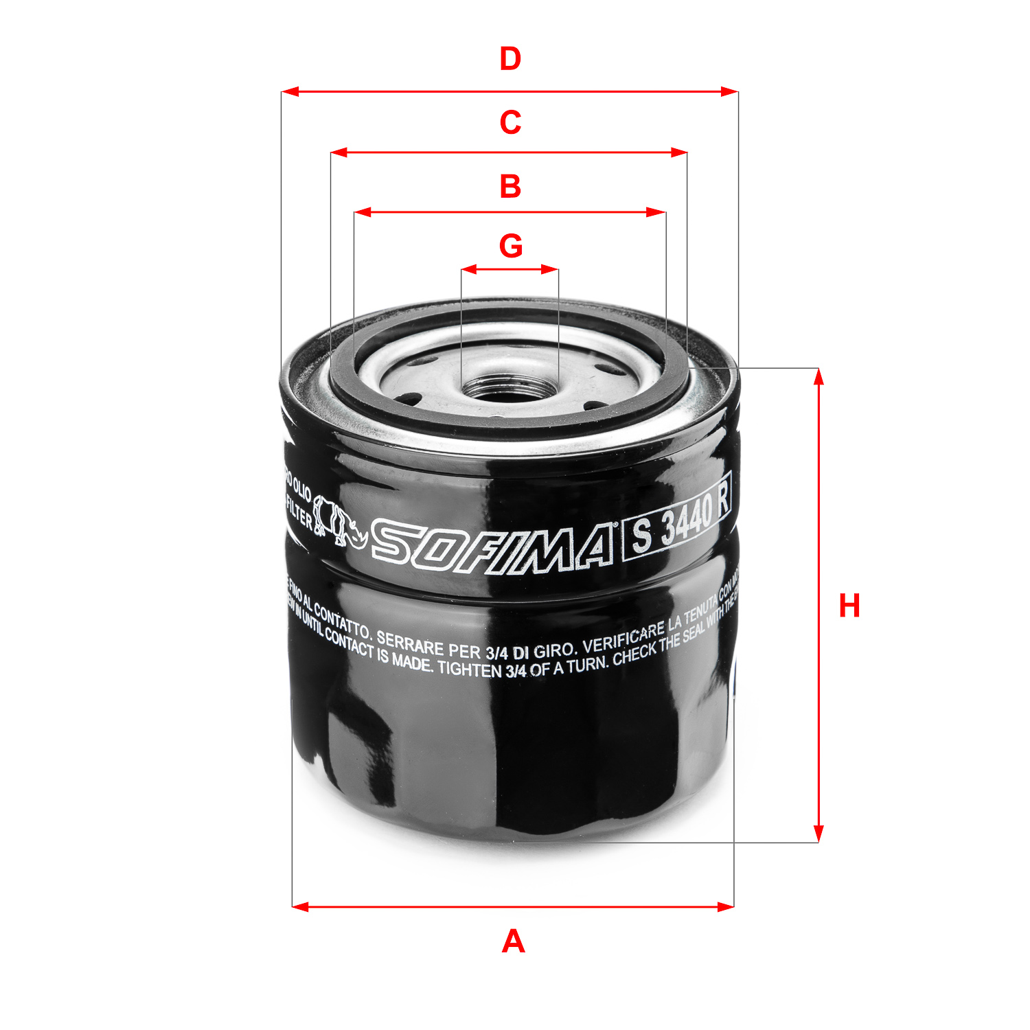 Oliefilter Sofima S 3440 R