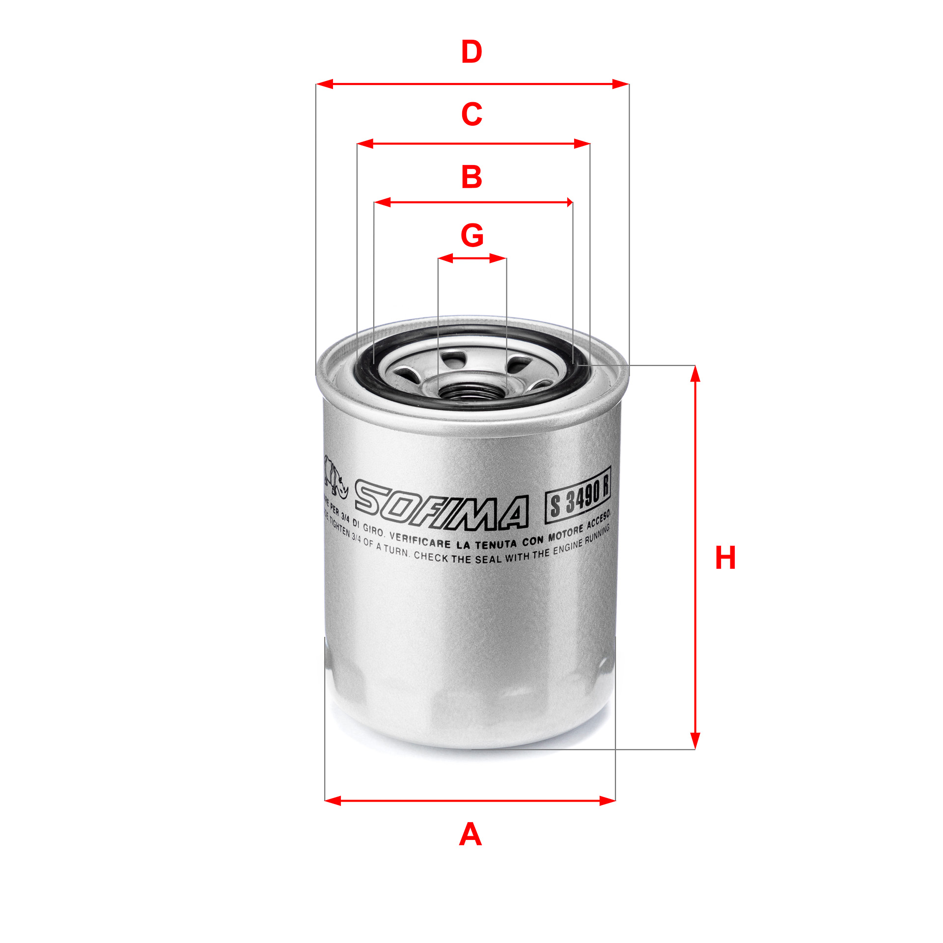 Oliefilter Sofima S 3490 R