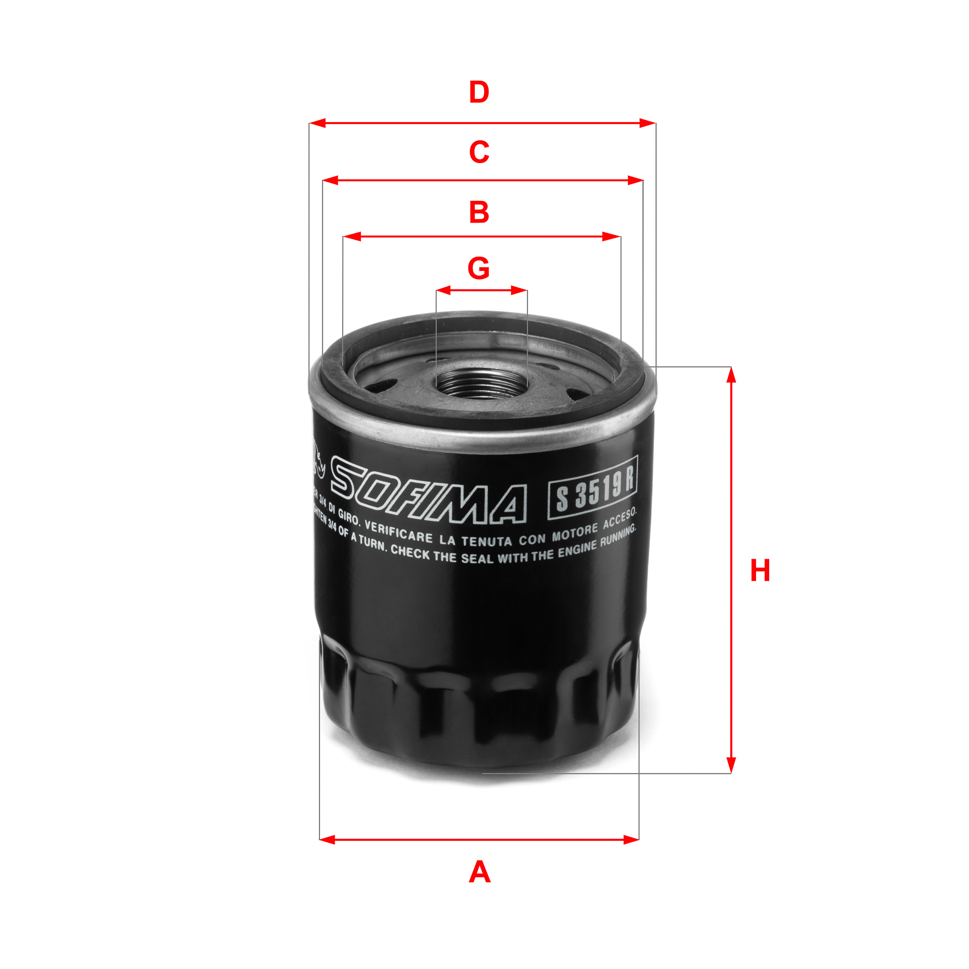 Oliefilter Sofima S 3519 R