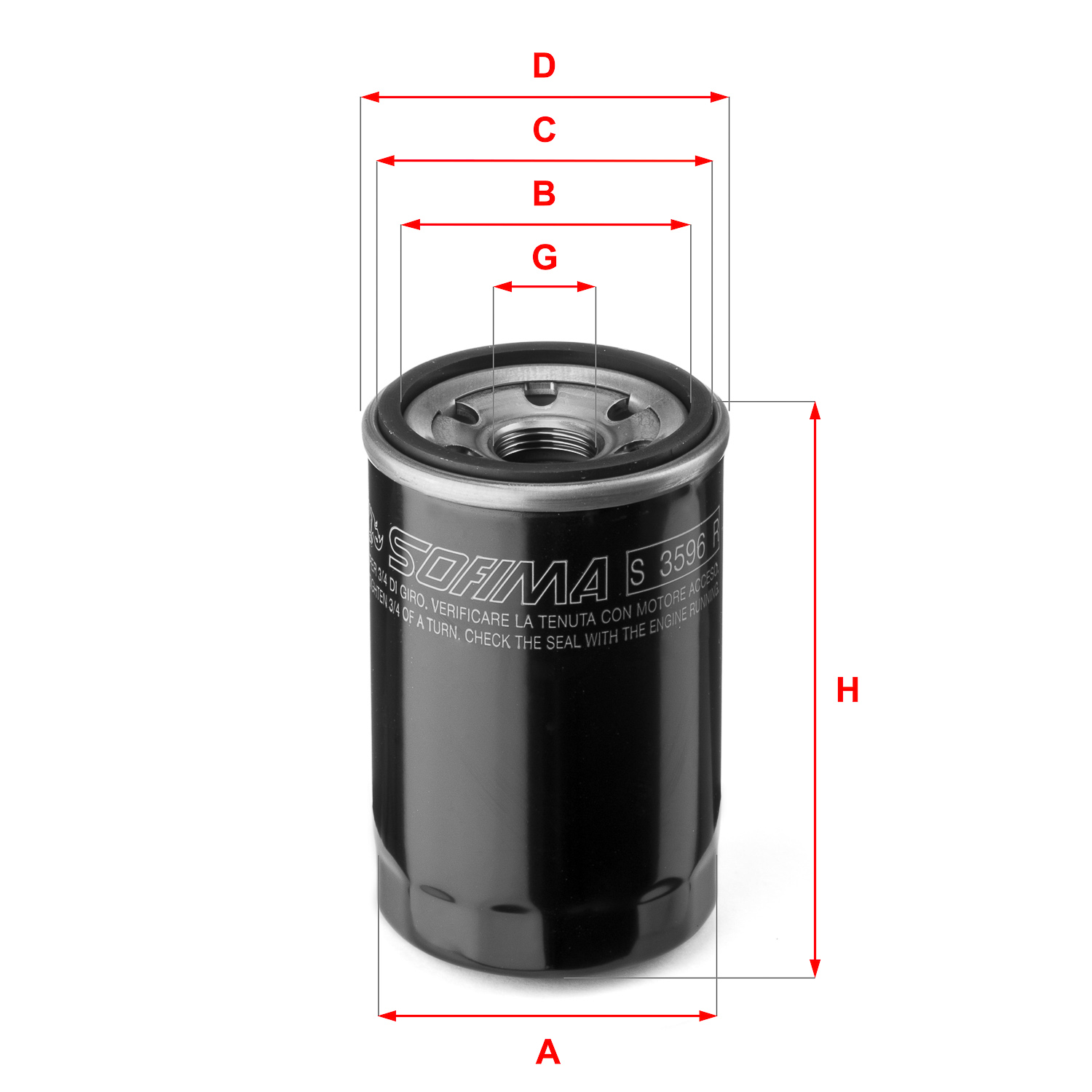 Oliefilter Sofima S 3596 R