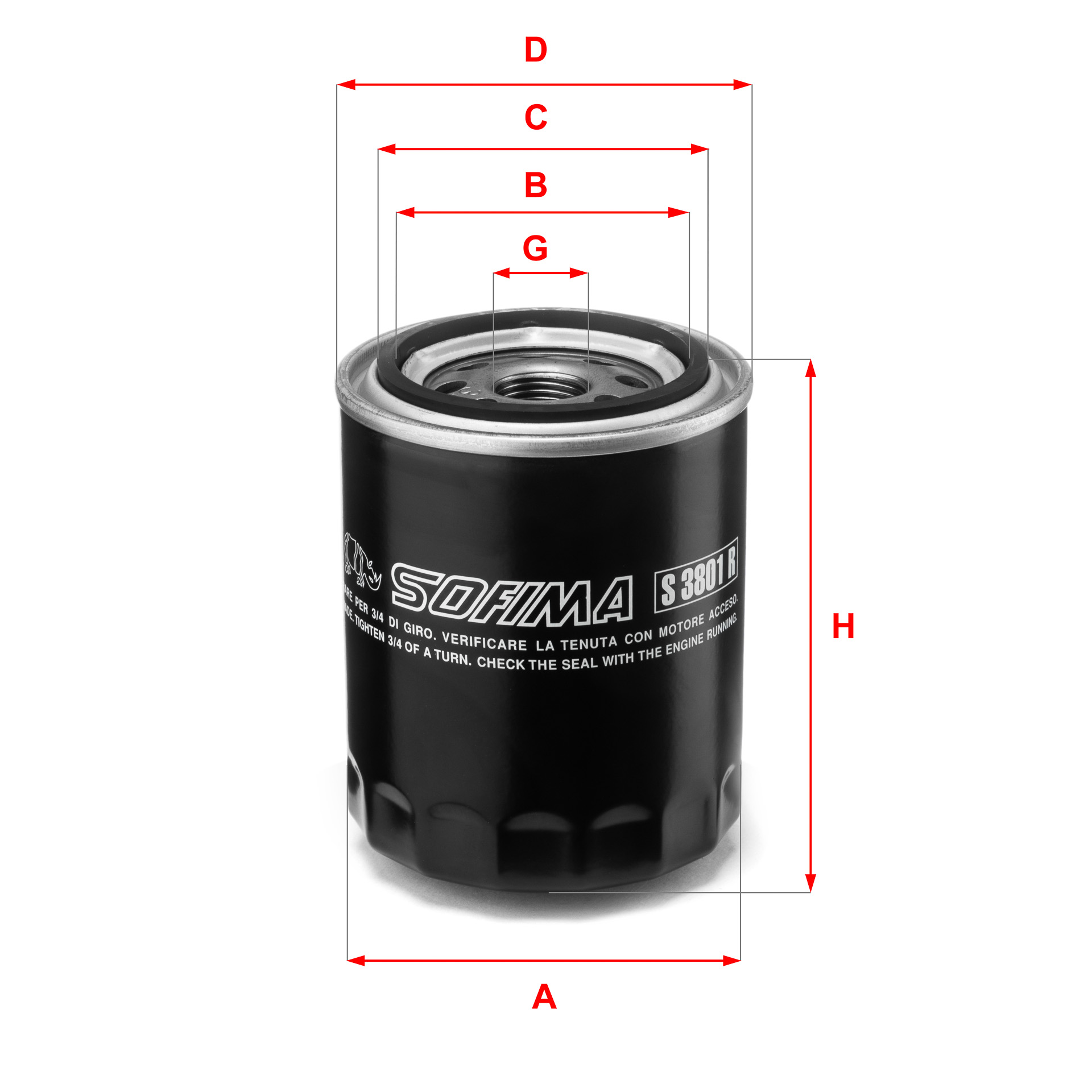 Oliefilter Sofima S 3801 R