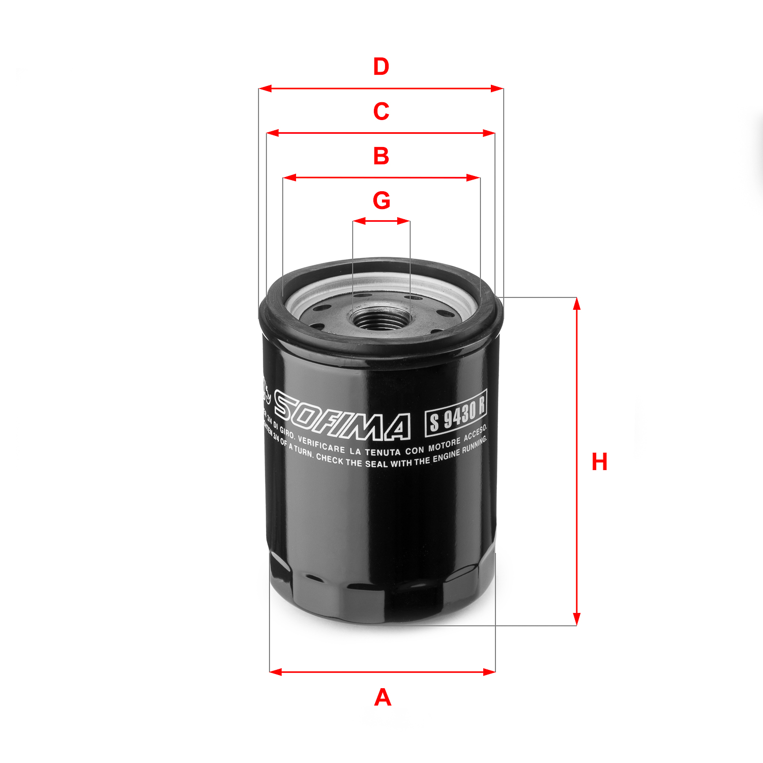 Oliefilter Sofima S 9430 R