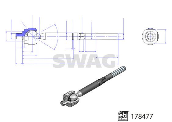 Swag Axiaal gewricht / spoorstang 33 10 4545