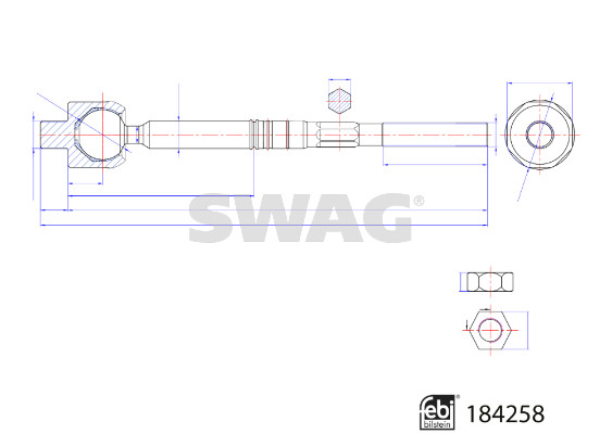 Axiaal gewricht / spoorstang Swag 33 10 9334