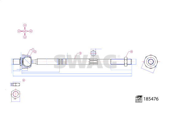 Axiaal gewricht / spoorstang Swag 33 10 9938