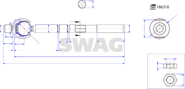 Axiaal gewricht / spoorstang Swag 33 11 0355