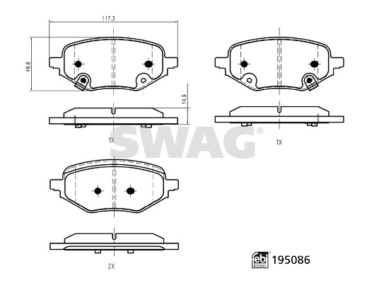Remblokkenset, schijfrem Swag 33 11 1861