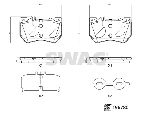 Remblokkenset, schijfrem Swag 33 11 2340