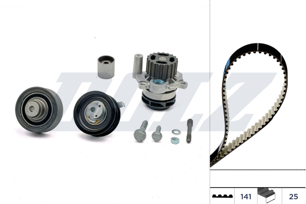 Distributieriem kit inclusief waterpomp Dolz KD108