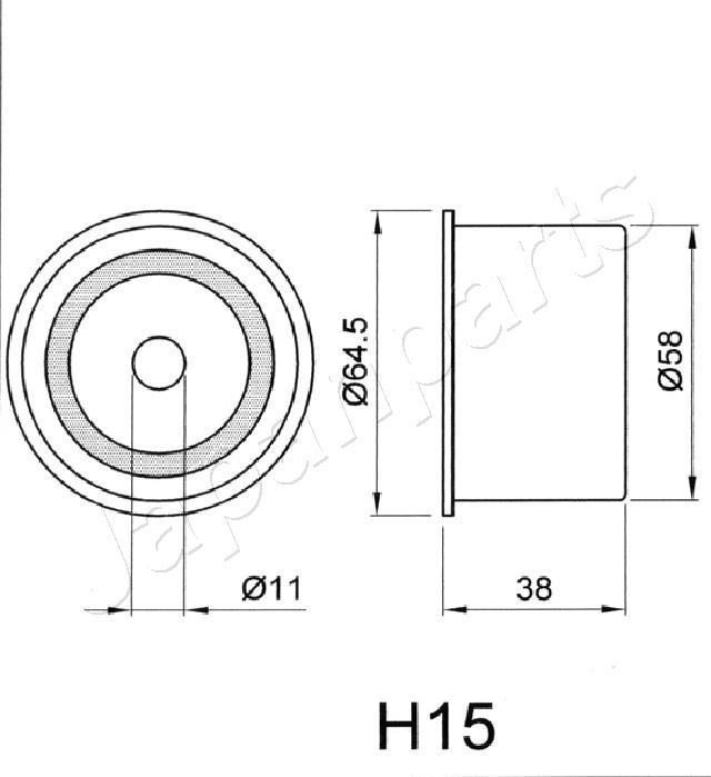 Japanparts Geleiderol distributieriem BE-H15