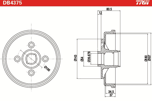 TRW Remtrommel DB4375