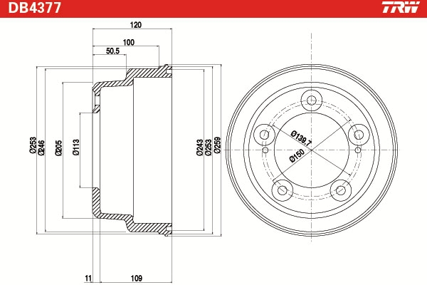 TRW Remtrommel DB4377