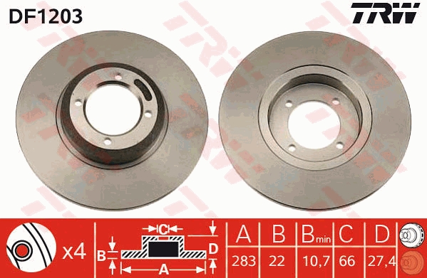 Remschijven TRW DF1203