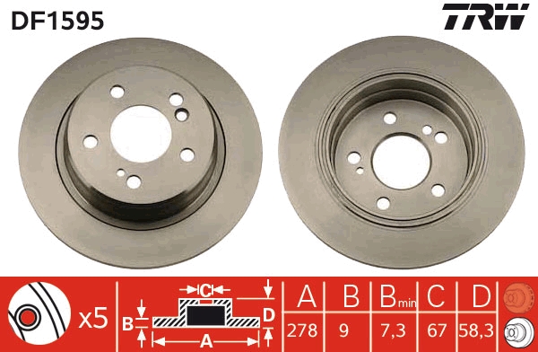 Remschijven TRW DF1595