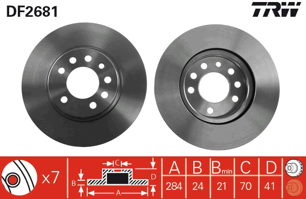 Remschijven TRW DF2681