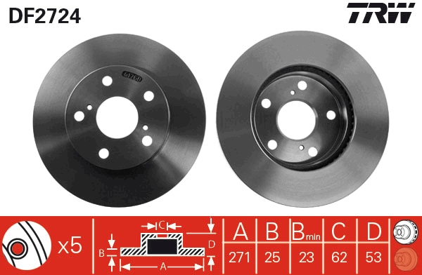 Remschijven TRW DF2724