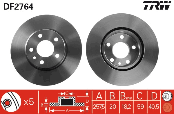 Remschijven TRW DF2764