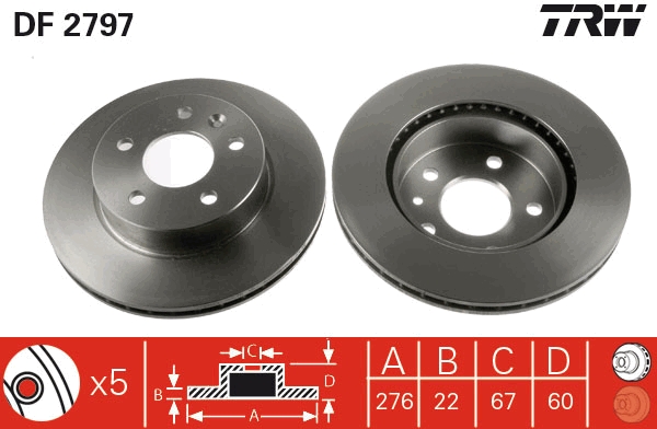 Remschijven TRW DF2797