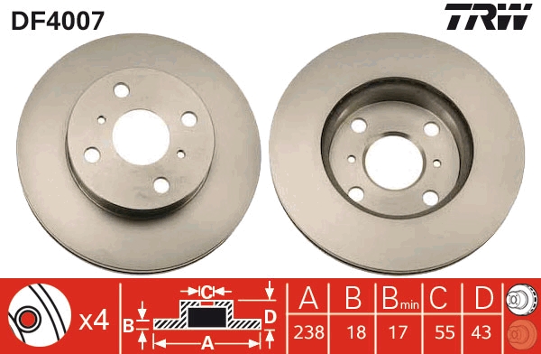 Remschijven TRW DF4007