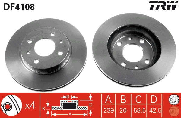 Remschijven TRW DF4108