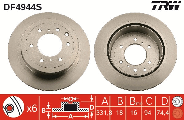 Remschijven TRW DF4944S