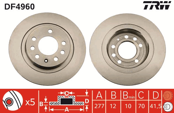 Remschijven TRW DF4960