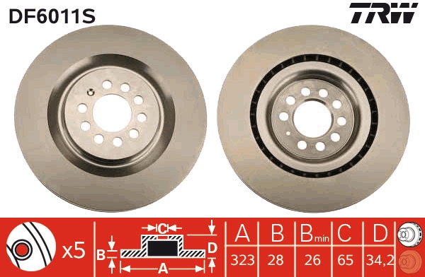 Remschijven TRW DF6011S