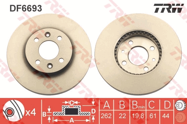 Remschijven TRW DF6693