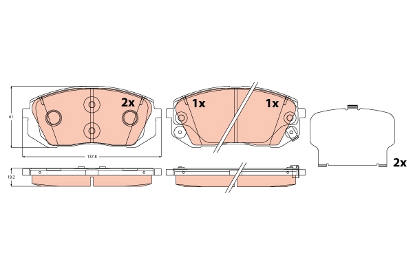 Remblokkenset, schijfrem TRW GDB2308