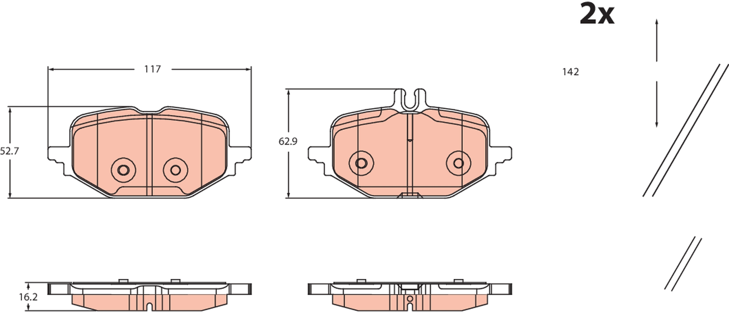 Remblokkenset, schijfrem TRW GDB2472