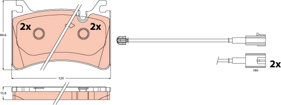 Remblokkenset, schijfrem TRW GDB2618