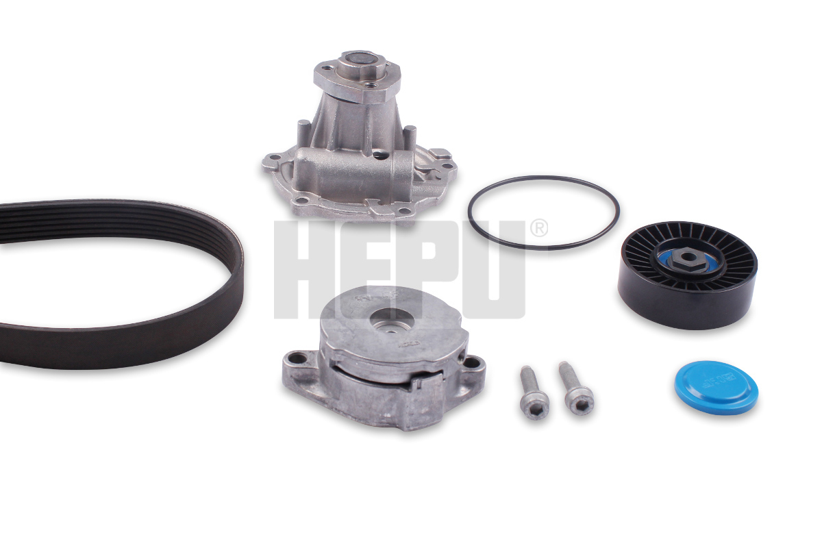 Poly V-riemen kit inclusief waterpomp Hepu PK05428