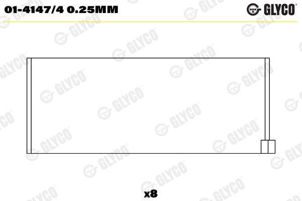 Drijfstanglager Glyco 01-4147/4 0.25mm