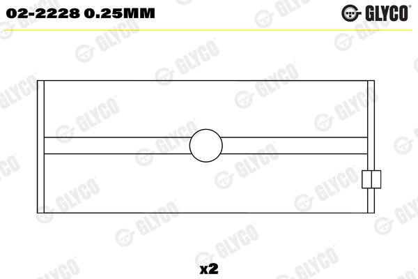 Hoofdlager Glyco 02-2228 0.25mm