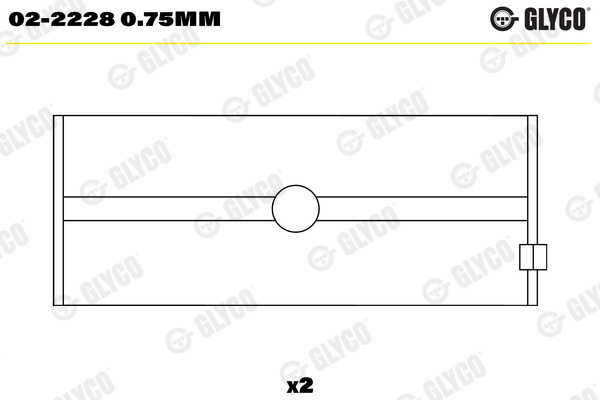 Hoofdlager Glyco 02-2228 0.75mm