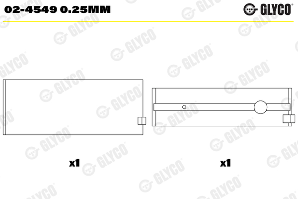 Hoofdlager Glyco 02-4549 0.25mm