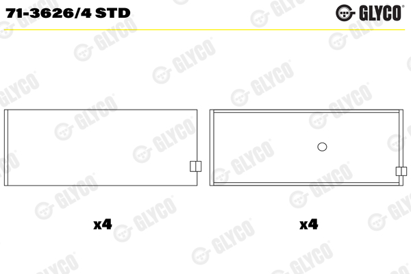 Drijfstanglager Glyco 71-3626/4 STD