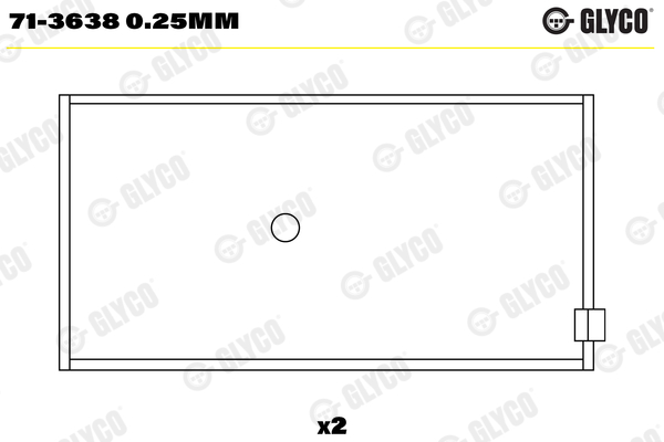 Drijfstanglager Glyco 71-3638 0.25mm
