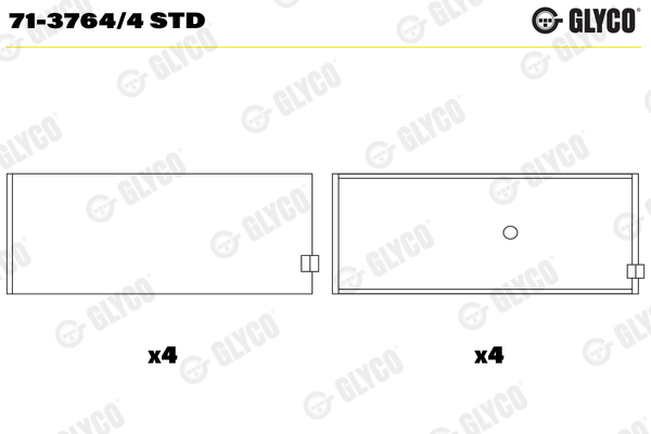 Drijfstanglager Glyco 71-3764/4 STD