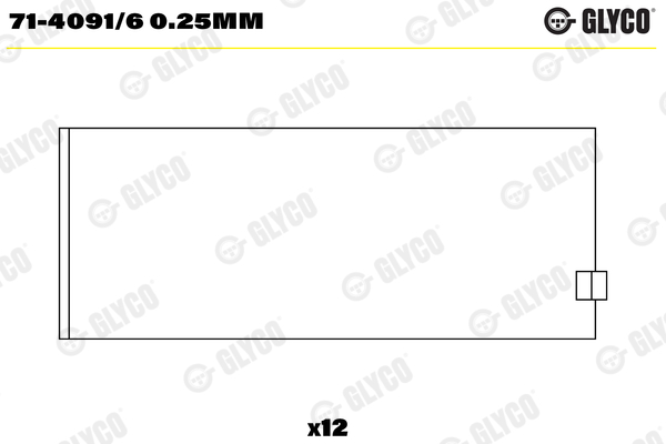 Drijfstanglager Glyco 71-4091/6 0.25mm