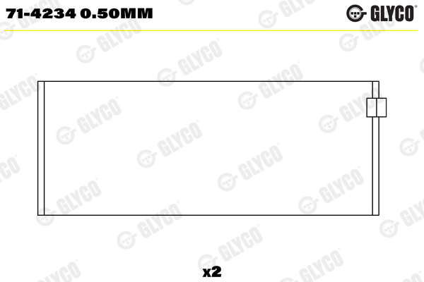 Drijfstanglager Glyco 71-4234 0.50mm