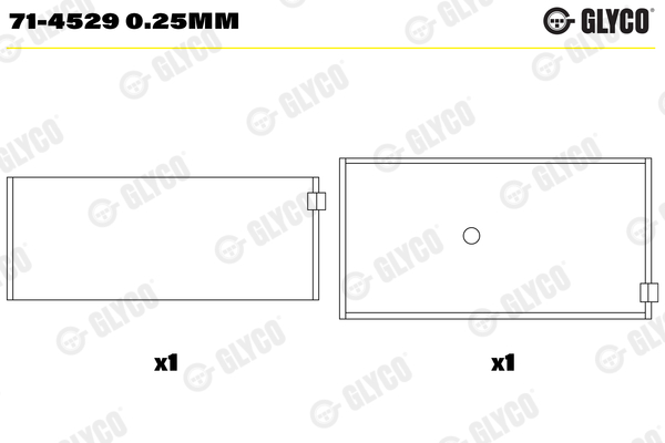 Drijfstanglager Glyco 71-4529 0.25mm