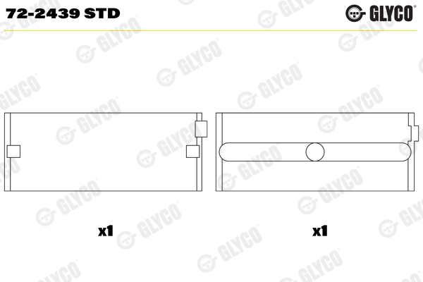 Hoofdlager Glyco 72-2439 STD