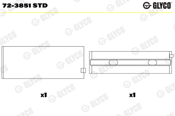 Hoofdlager Glyco 72-3851 STD