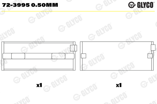 Hoofdlager Glyco 72-3995 0.50mm